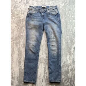 Mavi Womens Sz 28/32 Blue Jeans Emma Slim Boyfriend Low Rise Whiskered Fade Cute